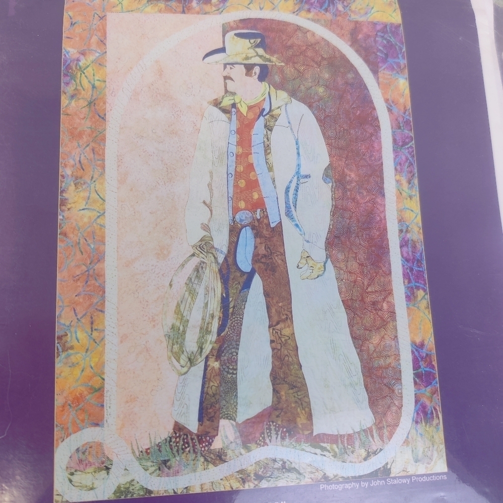 American Icon Pattern Cowboy Art Quilt Bigfork Bay Cotton Company 36x50 - Picture 5 of 5